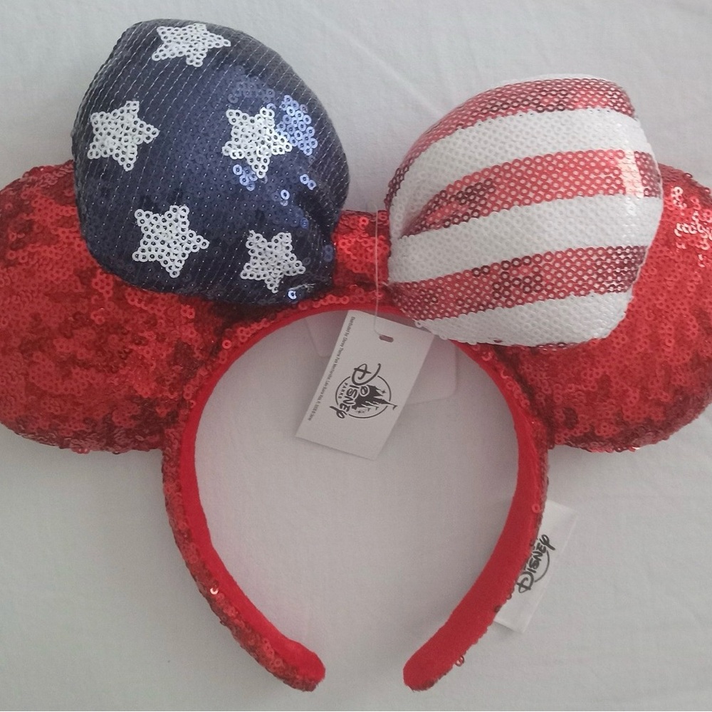 Disney Patriotic Red and Blue Sequin Minnie Ears